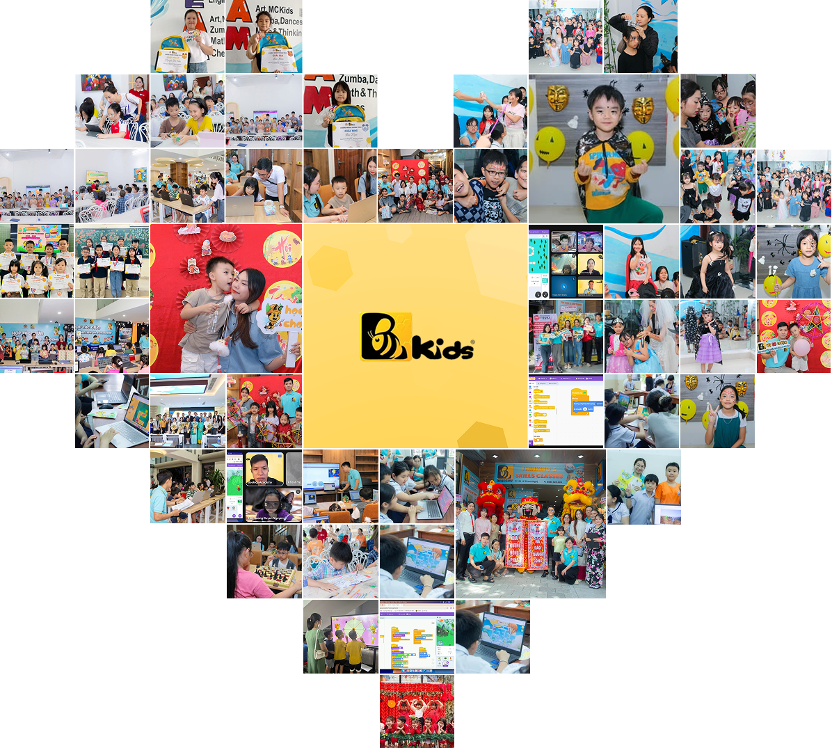 Beekids collage hình trái tim